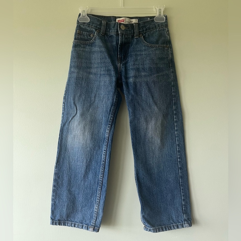 Kids Levi’s 569 loose straight fit blue jeans size 8 regular. W24”xL22”